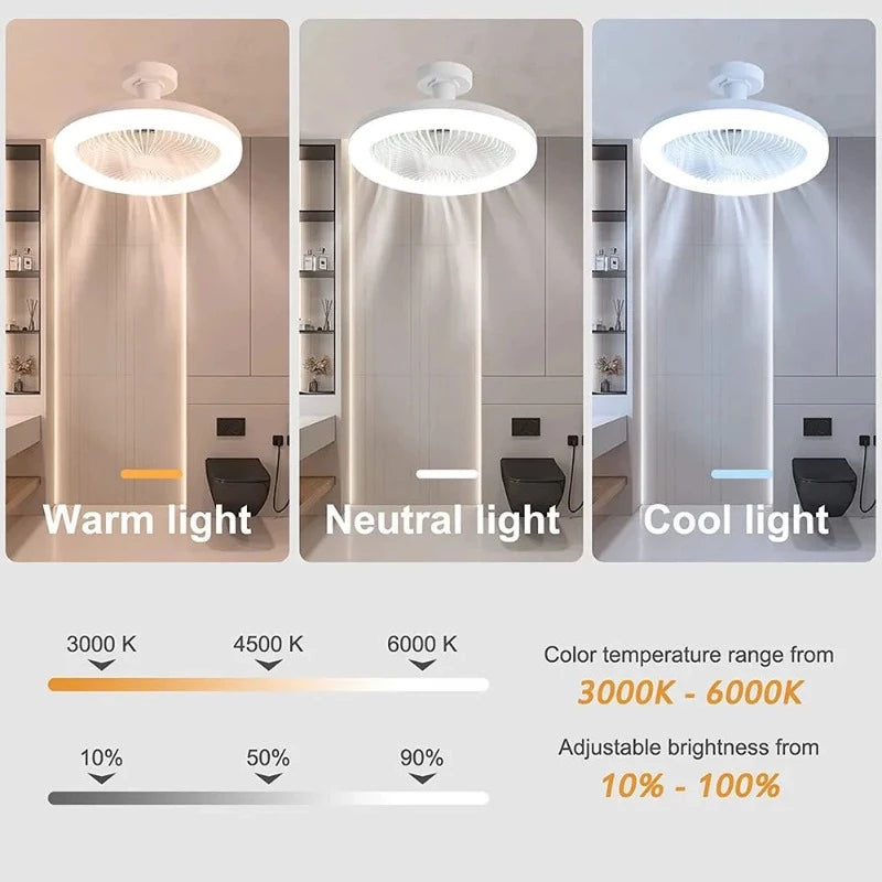 Smart Ceiling Fans With Remote Control and LED Lamp