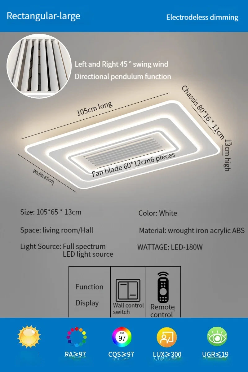 Modern Bladeless Ceiling Fan With Lights