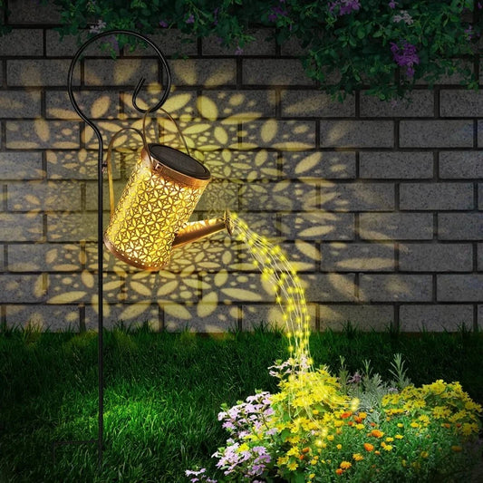 Waterproof Solar Waterfall Can with Cascading Light